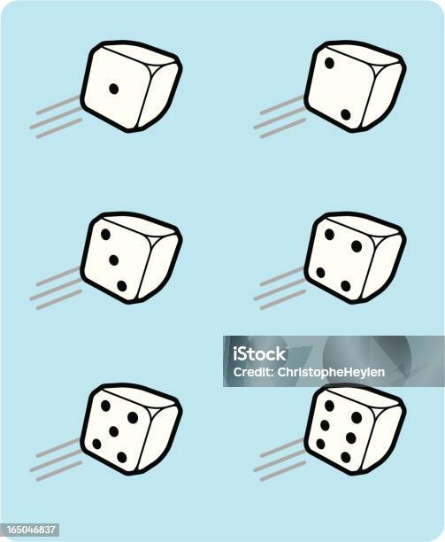 Dices Tumbling Vector - Arte vetorial de stock e mais imagens de Cortar - Preparar Alimentos - Cortar - Preparar Alimentos, Cinco Objetos, Dado