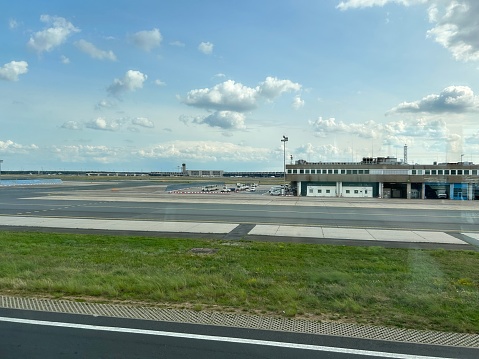 General view across the tarmac of Frankfurt airport