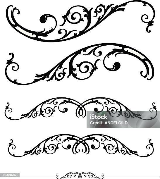 Scroll And Ruleline Design Stock Illustration - Download Image Now - Angle, Antique, Art Deco