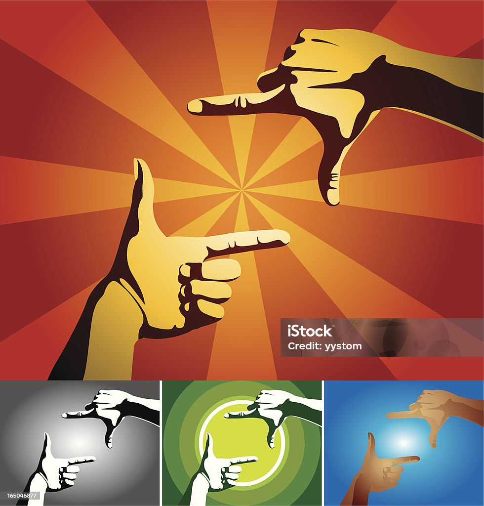 hands 3 graphic hands of cropping composition Close-up stock vector