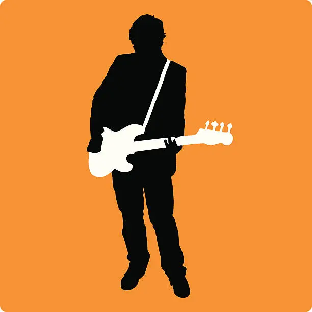 Vector illustration of New Bassist Silhouette (vector illustration)