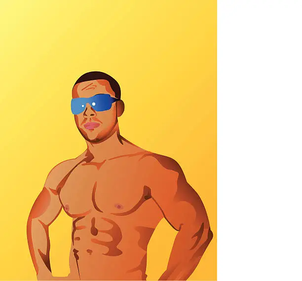 Vector illustration of Young man in shape