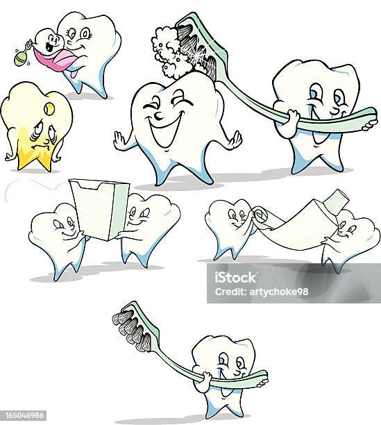 Dentaire Et Dents Compilation Vecteurs libres de droits et plus d'images vectorielles de Carie dentaire - Carie dentaire, Dentifrice, Dentition humaine