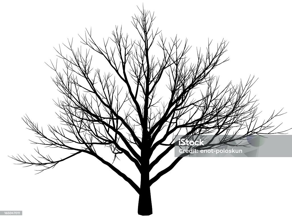 Drzewa Zima - Grafika wektorowa royalty-free (Bez ludzi)
