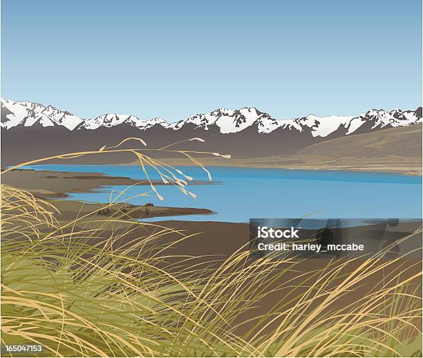 Vetores de Tussocklands e mais imagens de Geleira - Geleira, Colina, Alpes do sul da Nova Zelândia