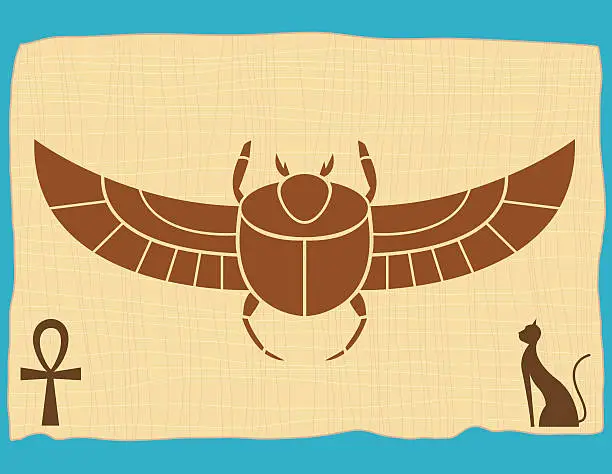 Vector illustration of Winged Scarab