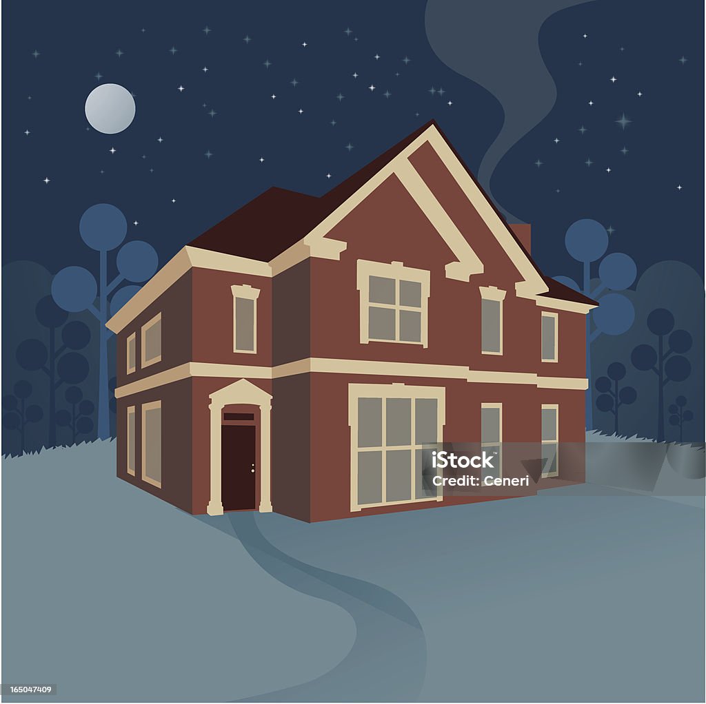 night house A large-scaled JPG is included in this download. All elements can be used separately in the EPS file. House stock vector
