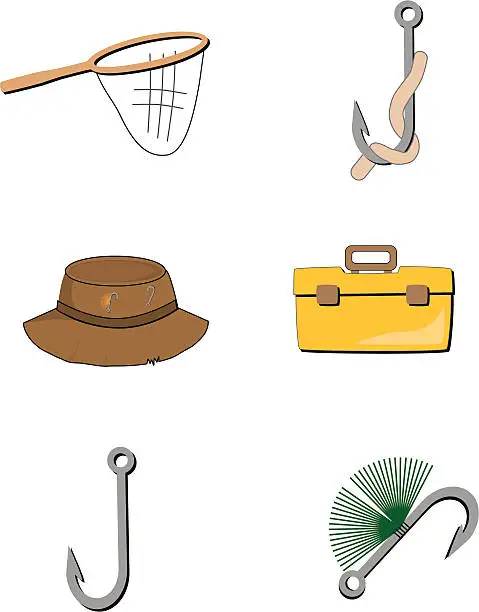 Vector illustration of vector fishing icons