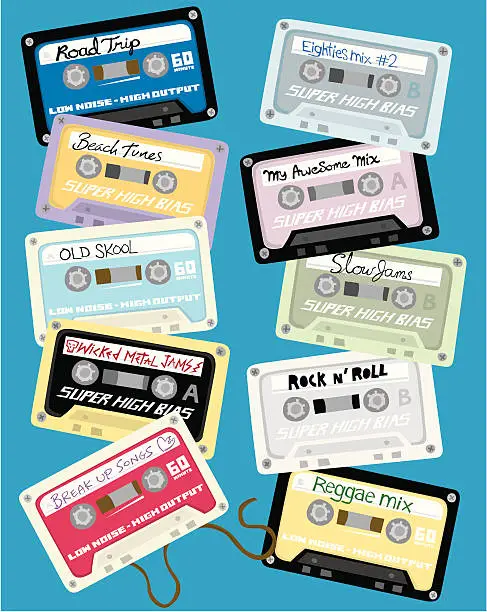 Vector illustration of Cassette Tapes