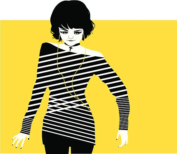 Vector illustration of retro / punk girl
