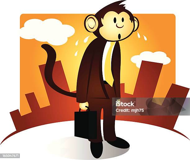 원숭이 비즈니스 갈색에 대한 스톡 벡터 아트 및 기타 이미지 - 갈색, 감정, 개념