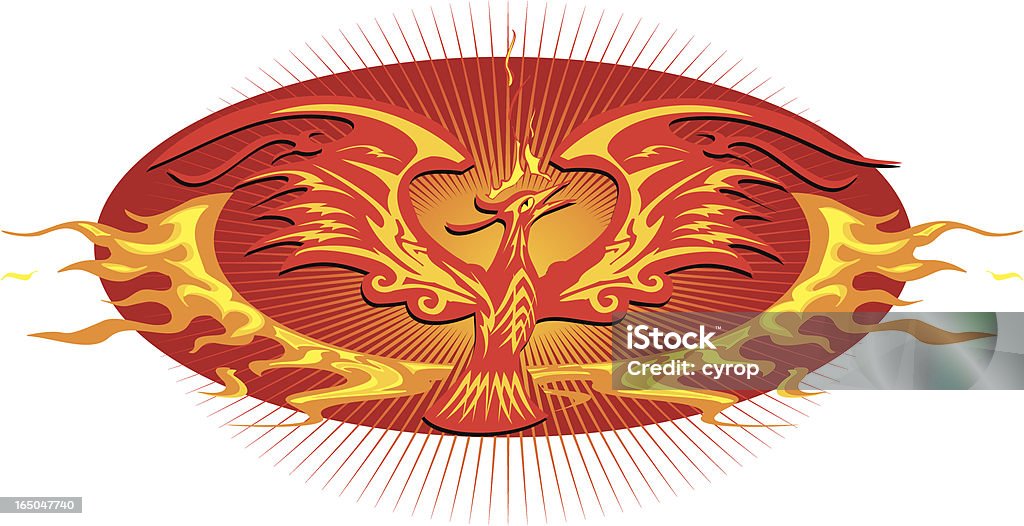 tribal phoenix godło - Grafika wektorowa royalty-free (Feniks)