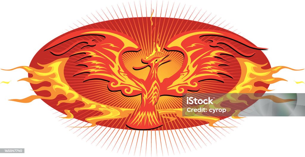 Emblema tribal phoenix - Vetor de Fênix royalty-free