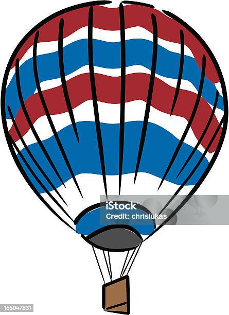 Hotair Palloncino - Immagini vettoriali stock e altre immagini di A mezz'aria - A mezz'aria, Attività ricreativa, Blu