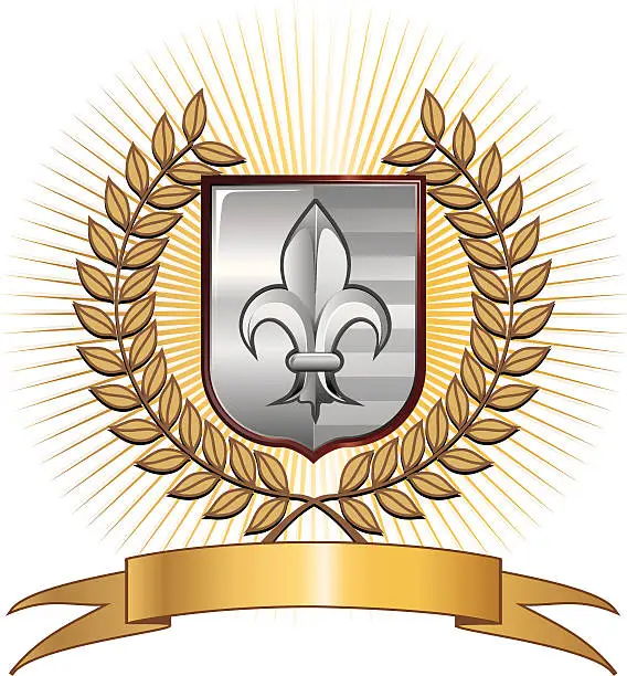 Vector illustration of Fleur de Lys emblem