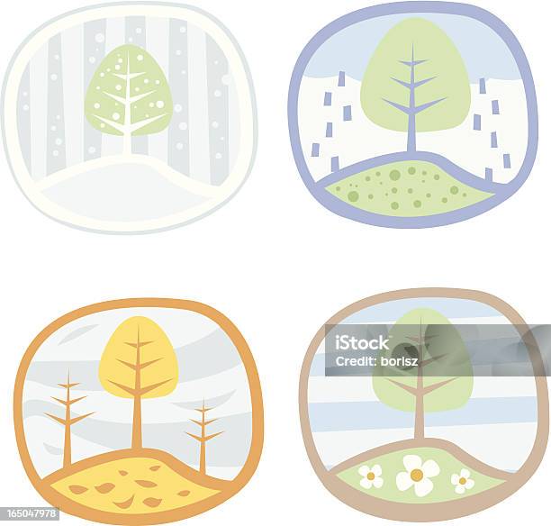 Seasons Stock Illustration - Download Image Now - Season, Change, Rain