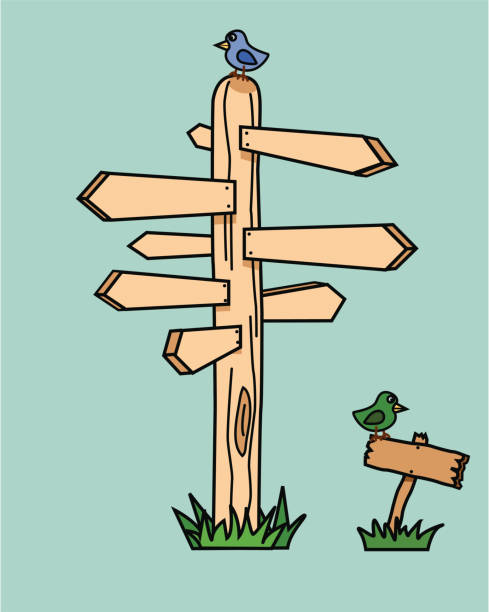 ilustrações de stock, clip art, desenhos animados e ícones de signposts e aves - turning point