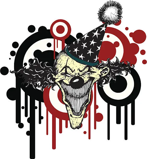 Vector illustration of Wicked Clown