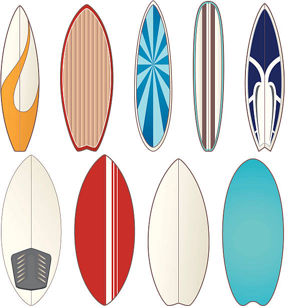 ilustrações de stock, clip art, desenhos animados e ícones de pranchas de surf - tail fin