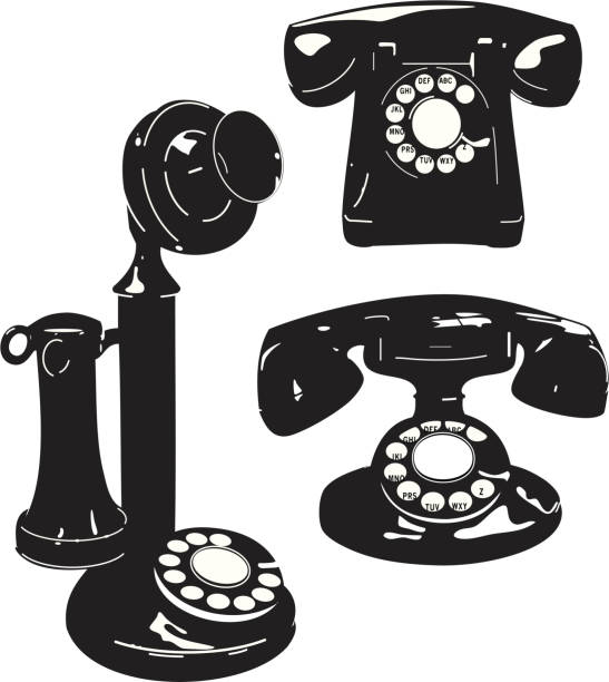 Three telephones of yore. AI CS2 + Large JPEG included in ZIP.