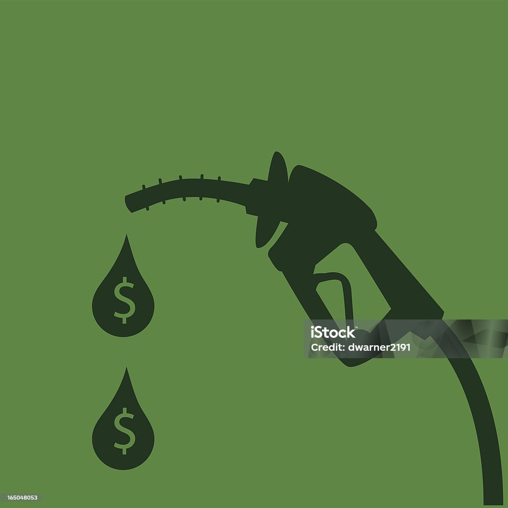 Money pump Gas pump with drops containing dollar signs. Gasoline stock vector