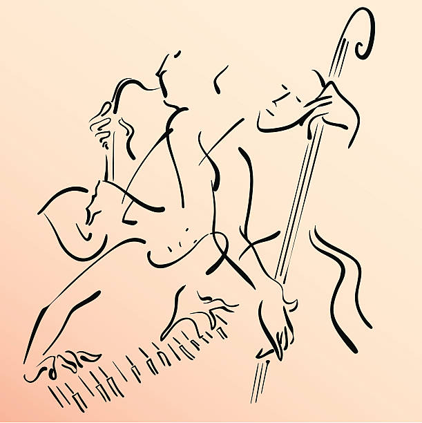 ilustraciones, imágenes clip art, dibujos animados e iconos de stock de streetband - jazz