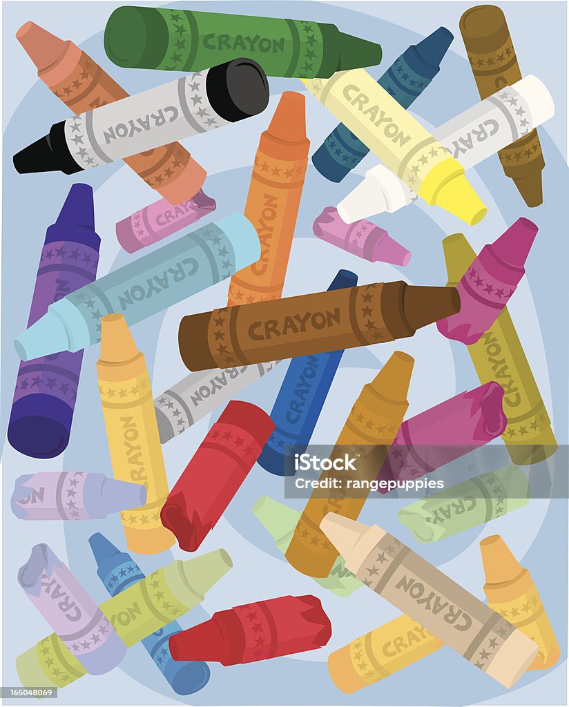 Caótica Crayons - arte vectorial de Escuela preescolar libre de derechos
