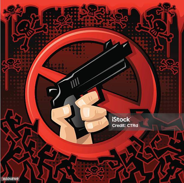 A Violência Nunca Mais - Arte vetorial de stock e mais imagens de Arma de Fogo - Arma de Fogo, Violência, Agressão