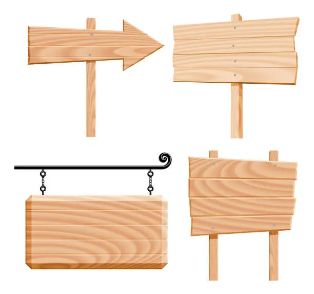 Vector illustration of wooden signs (vector)