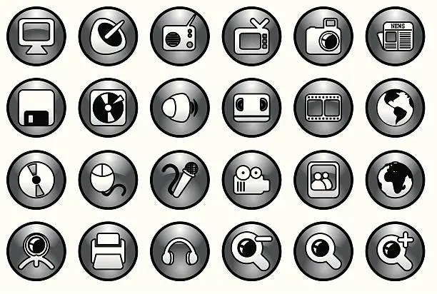 Vector illustration of Communication icons-black