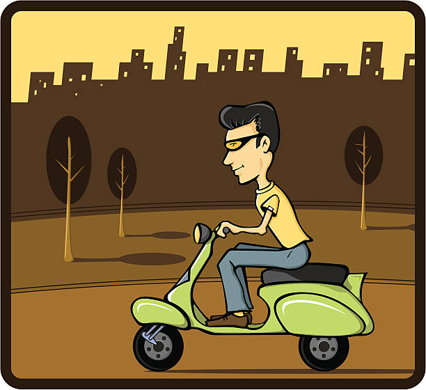 Scooter Guy vector art illustration