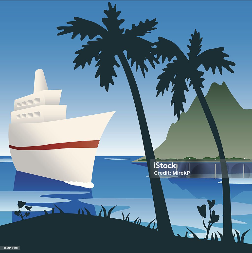 Férias de Ilha do paraíso Tropical Cruis - Royalty-free Agência de Viagem arte vetorial