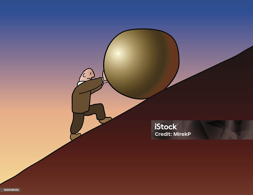 Sisyphus - 押すのロイヤリティフリーベクトルアート