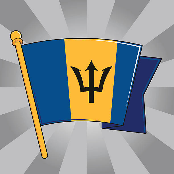 ilustrações de stock, clip art, desenhos animados e ícones de bandeira de barbados - trident barbados flag pride