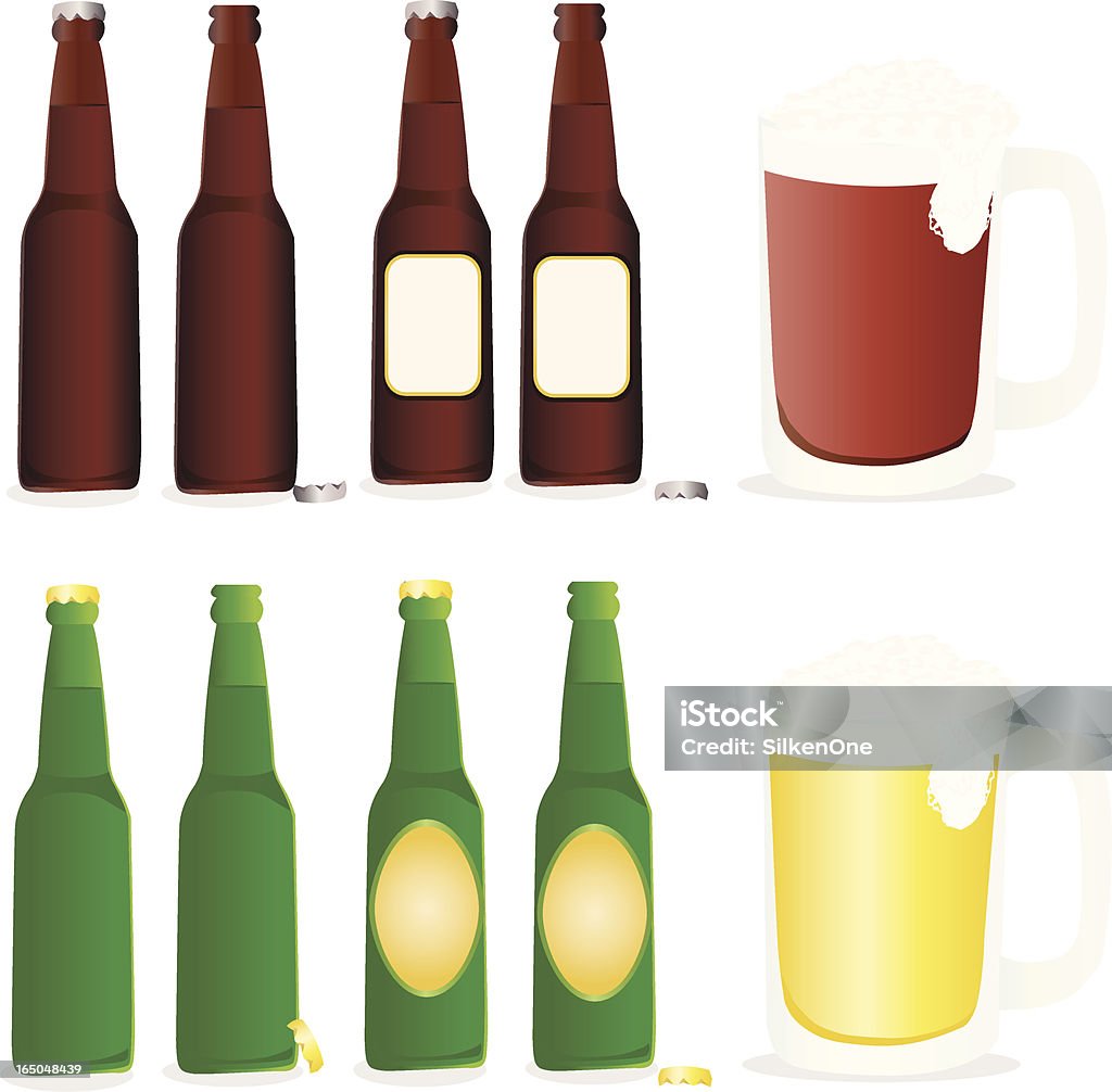 Cerveza - arte vectorial de Botella de cerveza libre de derechos