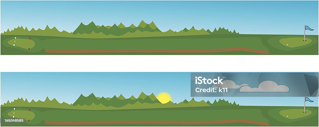 골프 페어웨이즈 - 로열티 프리 개념 벡터 아트
