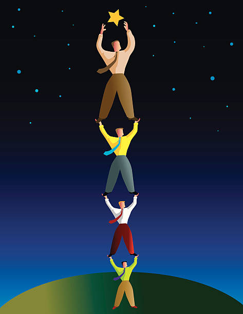 ilustrações, clipart, desenhos animados e ícones de alcance as estrelas - reach for the stars