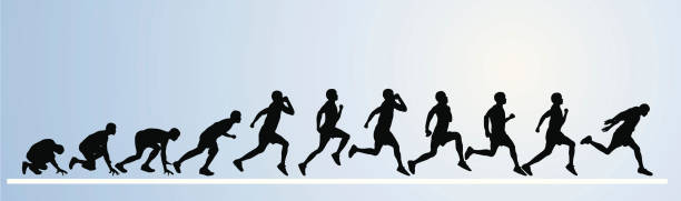 pelari - lari 100 meter foto ilustrasi stok