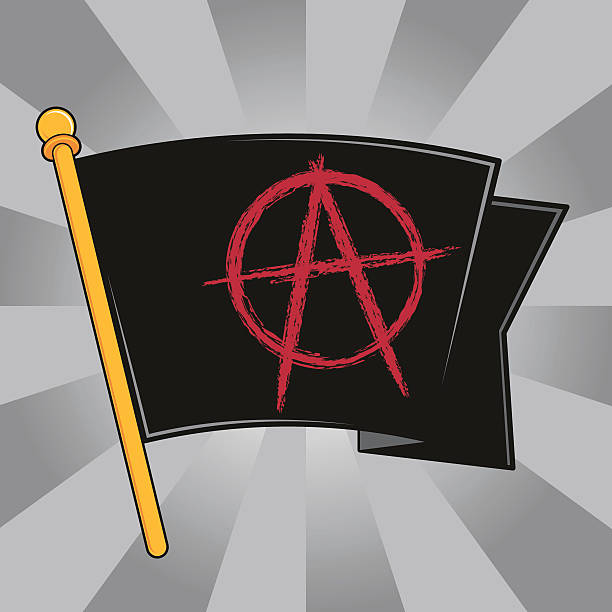 ilustrações, clipart, desenhos animados e ícones de anarchy bandeira (preto - símbolo da anarquia