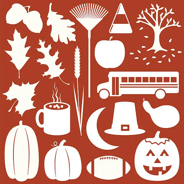 Vector illustration of Fall/Autumn Elements