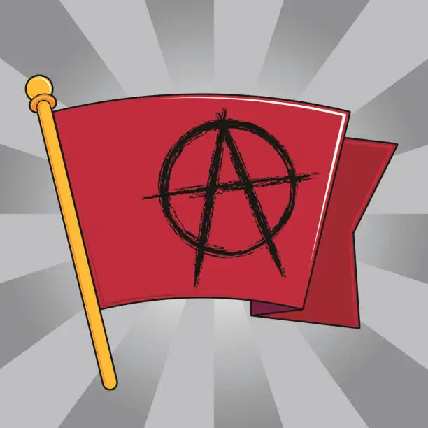 Vector illustration of Anarchy Flag (Red)