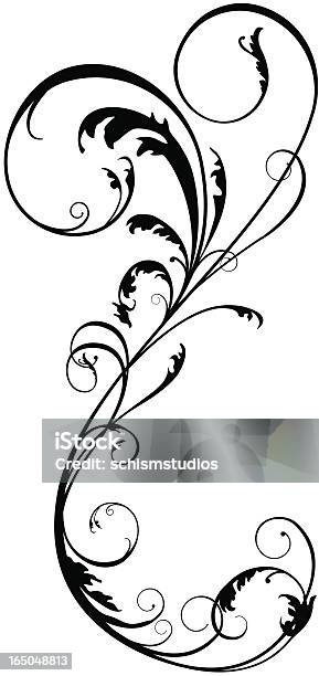 직립자세 플로럴 꽃무늬에 대한 스톡 벡터 아트 및 기타 이미지 - 꽃무늬, 나선형, 디자인 요소