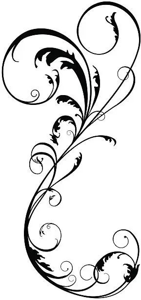 Vector illustration of Upright Floral