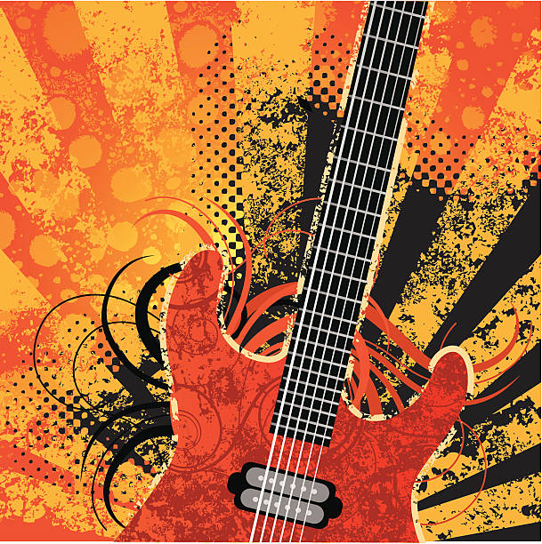 Guitar grunge vector art illustration