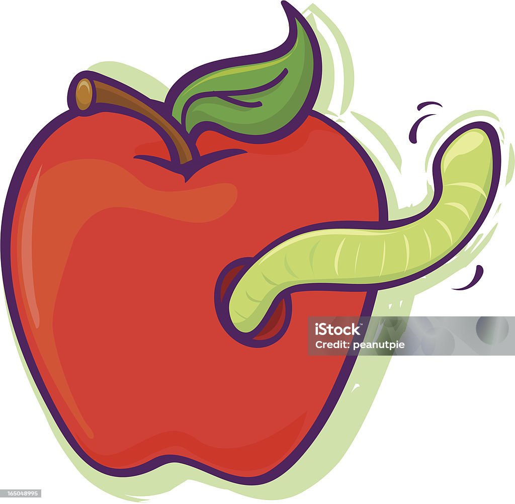 蠕虫にリンゴ - リンゴのロイヤリティフリーベクトルアート