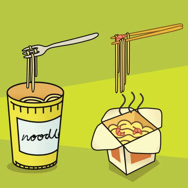 Vector illustration of Noodles