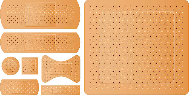эластичные бинты - butterfly bandage stock illustrations