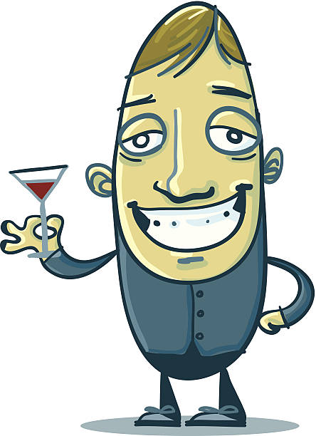 ilustrações de stock, clip art, desenhos animados e ícones de bean pessoas-mr. fresco - men elegance cocktail cool