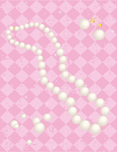 真珠のネックレス - pearl necklace earring jewelry点のイラスト素材／クリップアート素材／マンガ素材／アイコン素材