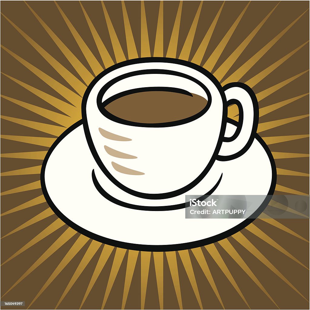 Taza de café y platillo - arte vectorial de Bebida libre de derechos